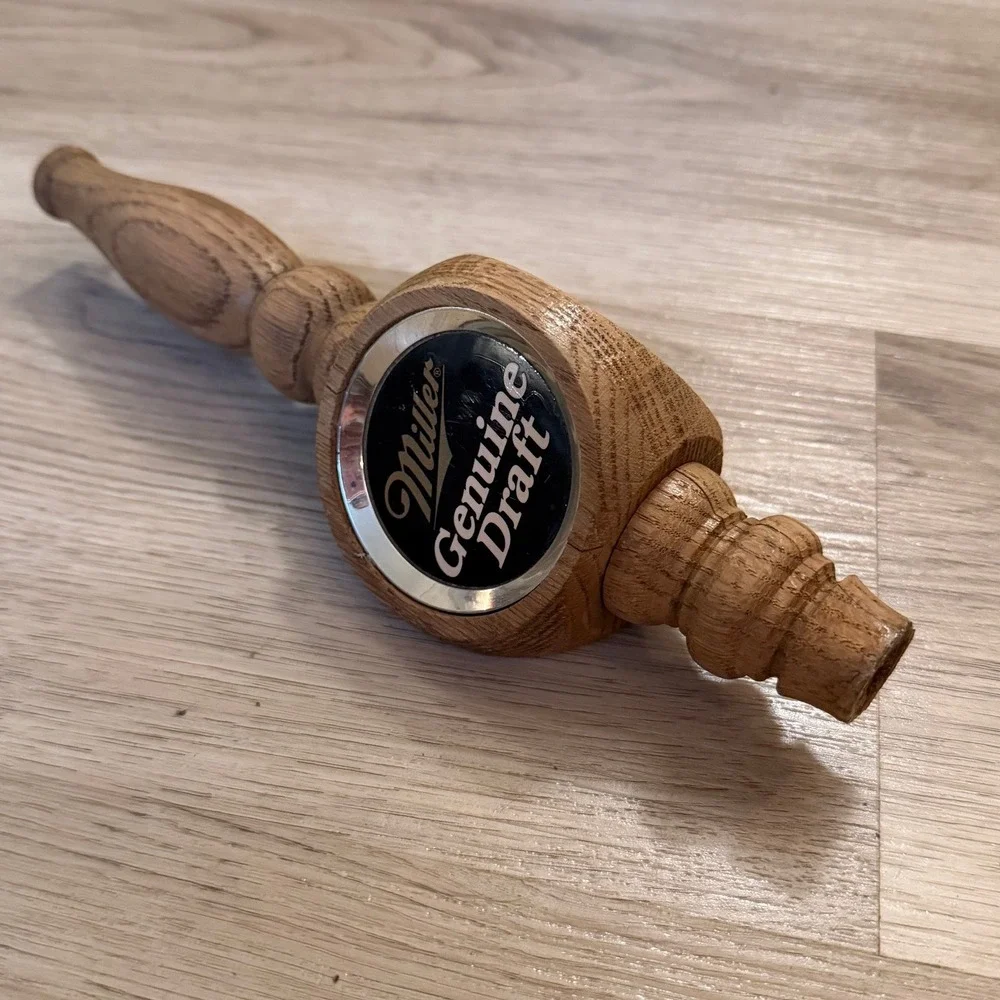 Miller Genuine Draft Wood Beer Tap Handle Bar‎ Decor Collectible